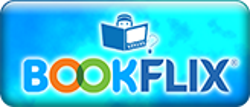 Scholastic BookFlix logo, a child reading a book