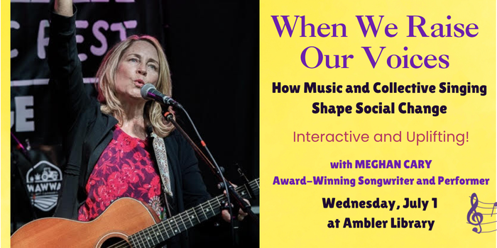 when we raise our voices a special interactive performance with folk singer and performer Meghan Cary
